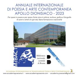 Annuale Internazionale Apollo dionisiaco invita poeti e artisti alla Biblioteca Nazionale Centrale di Roma