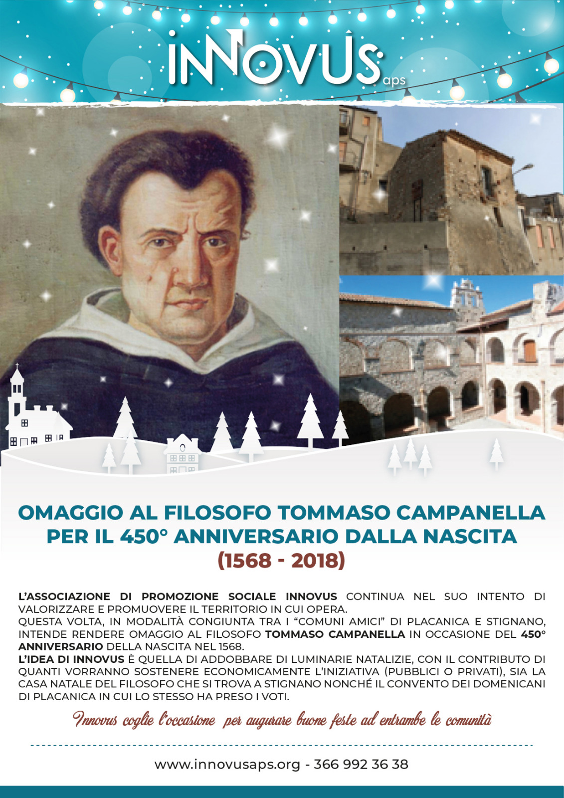 OMAGGIO AL FILOSOFO TOMMASO CAMPANELLA PER IL 450° ANNIVERSARIO DALLA NASCITA  (1568 - 2018)