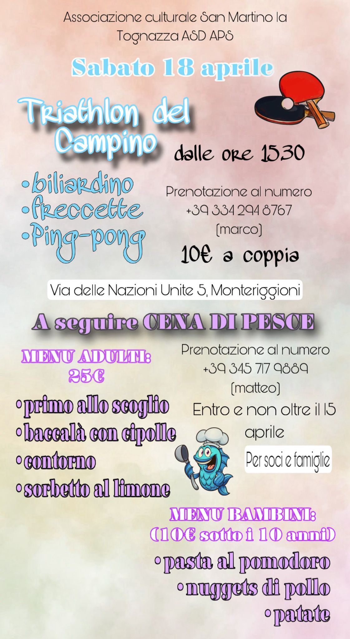 Triathlon del Campino (2° edizione) e Cena di pesce