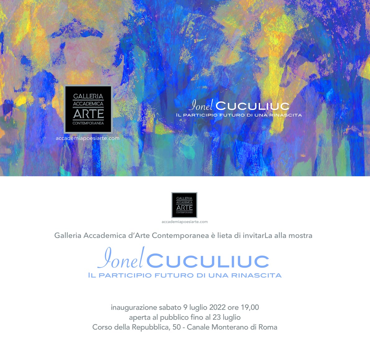 La Galleria Accademica presenta l’arte in perifrastica attiva di Ionel Cuculiuc.  Il participio futuro di una rinascita.